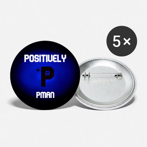 Positively PMan Buttons large 2.2'' (5-pack) - white