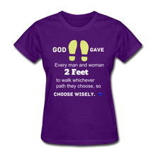 Load image into Gallery viewer, God Gave 2 Feet Women&#39;s T-Shirt - purple