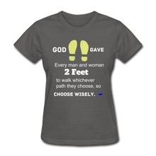 Load image into Gallery viewer, God Gave 2 Feet Women&#39;s T-Shirt - charcoal