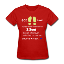 Load image into Gallery viewer, God Gave 2 Feet Women&#39;s T-Shirt - red