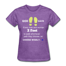 Load image into Gallery viewer, God Gave 2 Feet Women&#39;s T-Shirt - purple heather