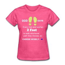 Load image into Gallery viewer, God Gave 2 Feet Women&#39;s T-Shirt - heather pink