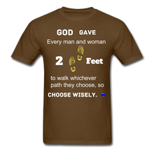 Load image into Gallery viewer, &quot;God Gave, 2 Feet&quot; Unisex Classic Men T-Shirt. - brown