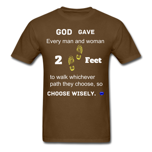 "God Gave, 2 Feet" Unisex Classic Men T-Shirt. - brown