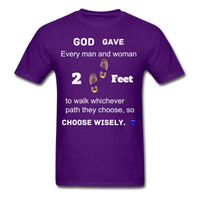 Load image into Gallery viewer, &quot;God Gave, 2 Feet&quot; Unisex Classic Men T-Shirt. - purple