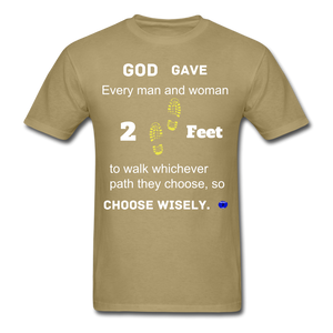 "God Gave, 2 Feet" Unisex Classic Men T-Shirt. - khaki