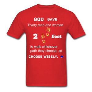 "God Gave, 2 Feet" Unisex Classic Men T-Shirt. - red