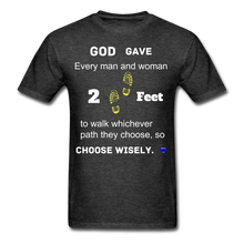 Load image into Gallery viewer, &quot;God Gave, 2 Feet&quot; Unisex Classic Men T-Shirt. - heather black