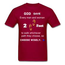 Load image into Gallery viewer, &quot;God Gave, 2 Feet&quot; Unisex Classic Men T-Shirt. - dark red