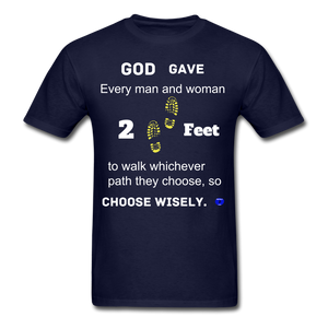 "God Gave, 2 Feet" Unisex Classic Men T-Shirt. - navy