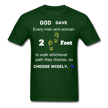 Load image into Gallery viewer, &quot;God Gave, 2 Feet&quot; Unisex Classic Men T-Shirt. - forest green