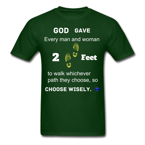 "God Gave, 2 Feet" Unisex Classic Men T-Shirt. - forest green