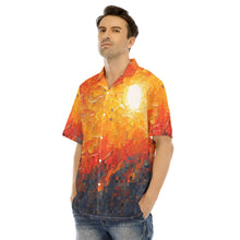 Load image into Gallery viewer, Pixeled Sun Shining All-Over Print Men&#39;s Hawaiian Shirt with Button Closure